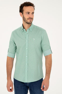 Мужская рубашка зеленого цвета с длинным рукавом Неожиданная скидка в корзине - U.s. polo assn фото 3