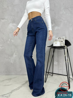 Джинсы широкие сзади на резинке