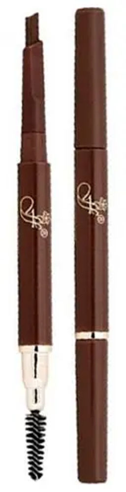 Карандаш "FFleur" автомат. ES-412 д/бровей Тёмно-Коричнев. с щеточкой.(6)