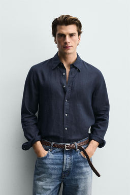 CAMISA REGULAR FIT 100% LINO / Blanco - Zara фото 2