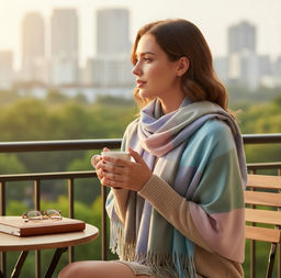 Палантин в клетку из кашемира, мультицвет - Greta фото 2