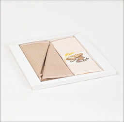 Набор полотенцев 3 шт принт Хлеб 50х50см 2шт ,45х65 1 шт см,100% хлопок