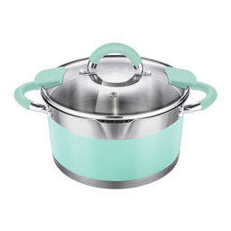 LR02-540 Кастрюля LARA (нерж) MINT 16x9см, 1,7л, носик, индукционное дно, крышка с бортом