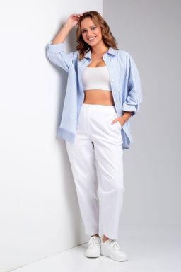 Рубашка Liona Style 897 голубая полоска  фото 3