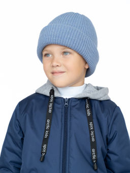 Шапка вязаная голубая