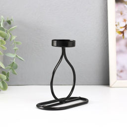 Металлический подсвечник на 1 свечу «Бутылочка», d=4 см чёрный, 11×6×11.5 см