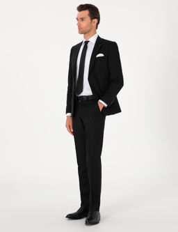 Siyah Slim Fit %100 Y_n Klasik Tak_m Elbise - Cacharel фото 4