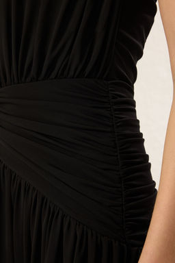 TRENDYOLMILLA Siyah A-Kesim Drape Detayl? Tul Orme Maxi Abiye & Mezuniyet Elbise TPRSS25AE00055 фото 4