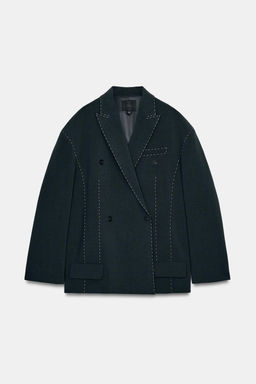 OVERSIZE BLAZER WITH CONTRAST SEAMS - Zara фото 12