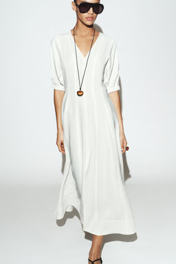 MIDI DRESS WITH PUFF SLEEVES - Zara фото 5
