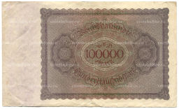 Банкнота 100000 марок 1923 года Германия