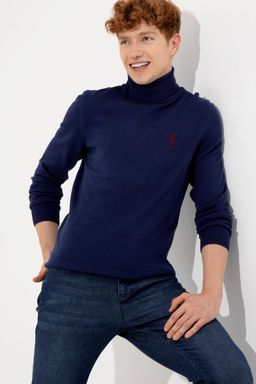 Мужской синий трикотажный свитер Basic