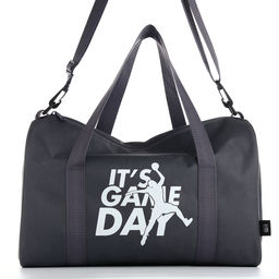 Сумка спортивная на молнии TEXTURA, с подкладкой, с длинным ремнём, маленький размер, серая