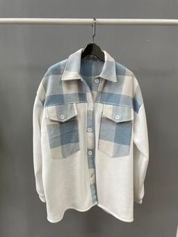 513 Рубашка клетка, флис/голубая клетка - Knitka wear фото 6