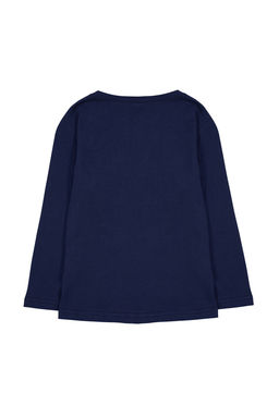 Lacivert Erkek Cocuk Hayvan Desenli Bisiklet Yaka Pamuklu Orme T-Shirt TKDAW25TS00009 - Trendyolmilla фото 10