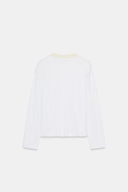 CONTRAST NECK T-SHIRT - Zara фото 7