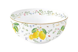 Салатник, 23 см, 2,5 л, фарфор P, белый, Цветы и лимоны, Fleurs et Citrons