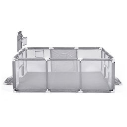 Манеж детский прямоугольный с баскетбольным кольцом и воротами (120*180*60) цвет серый