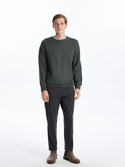 Bisiklet Yaka Uzun Kollu Erkek Sweatshirt