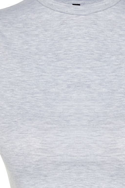 Antrasit- Kar melanj 2li Paket Kolsuz Crop Pamuklu Esnek Orme Atlet TWOSS23AL00010