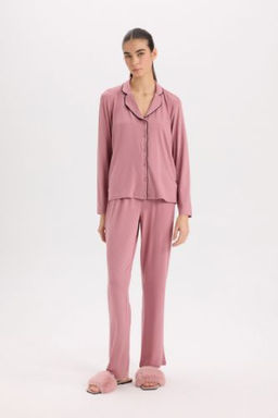 Fall in Love Pijama Tak?m? Regular Fit Uzun Kollu Ust Uzun Alt