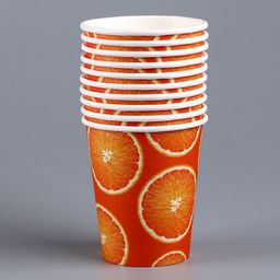 Цена за 10 шт. Стакан бумажный Апельсин, 250 мл - Страна карнавалия фото 2
