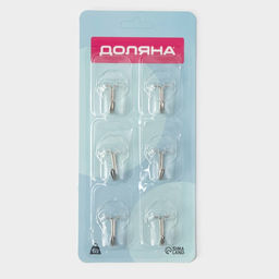 Крючки самоклеящиеся Доляна Классика, 6 шт., прозрачные фото 8