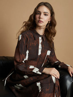 Batik Desenli G?mlek Elbise