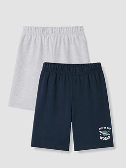 Bask?l? Erkek ?ocuk ?ort Pijama Alt? 2li