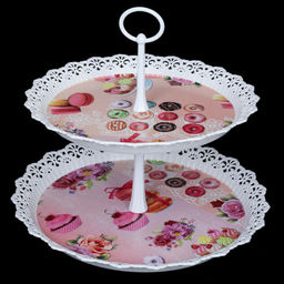 Ваза для фруктов 2-х ярусная 30+25 см/ 60130 /уп 48/ (1) - ГалеонТрейд фото 2