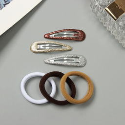 Цена за 2 шт. Набор для волос Выбражулька «Гелена», 6 резинок 3.5 см, 6 заколок 5 см