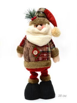 Новогоднее украшение Дед Мороз+бантик на телескопических ножках 38-48 см / Е148 /уп 60/ - Галеонтрейд фото 2