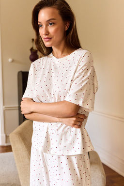 Пижама с брюками хлопковая Сердце