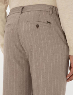 Bej _izgili Carrot Fit Beli Lastikli Kordonlu Kanvas Pantolon - Pierre cardin фото 6