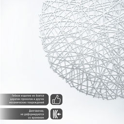 Набор салфеток сервировочных на стол Доляна Паутинка, d=38 см, 4 шт, цвет серебряный  фото 2