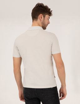 A__k Gri Slim Fit %100 Pamuk Polo Yaka Merserize Ti__rt