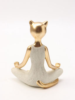 Фигура интерьерная «Кошка - поза лотоса», 13×8.5×16.5 см
