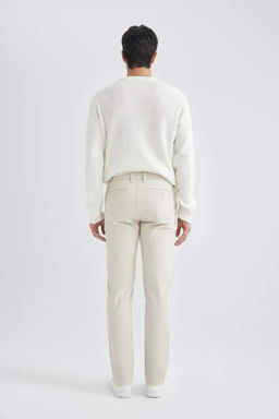 Брюки-чиносы прямого кроя из габардина с карманом на молнии и парусиновой тканью стандартного кроя - Defacto фото 10