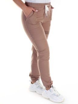 QB-65 BROWN Брюки спортивные женские (95% хлопок, 5% стрейч) P&S
