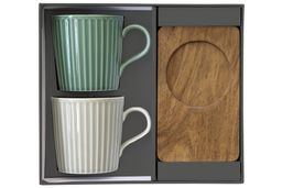 Набор кружек Время отдыха, зелёная, светло-серая, 0,38 л, 2 шт - Easy life фото 2