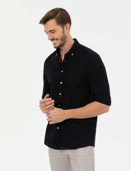 Siyah Slim Fit Uzun Kollu G_mlek