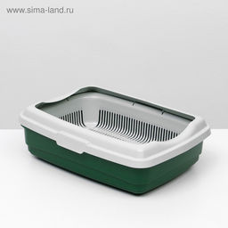 Лоток большой с сеткой и бортиком Atlantis «Стандарт», 43×33×12.5 см, зеленый
