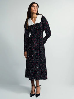 Платье миди с контрастным воротником / Zarina  фото 5