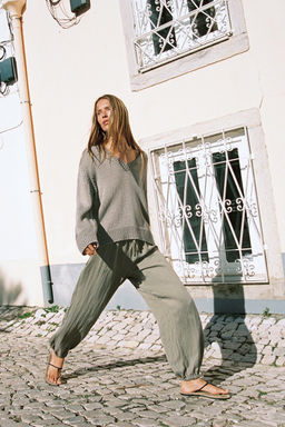 PANTAL?N BOMBACHO CINTURA EL?STICA / Gris topo - Zara фото 6