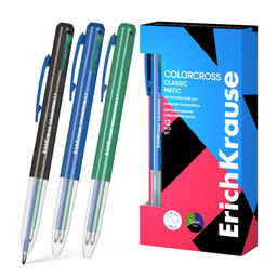 АКЦИЯ Цена за 12 шт. Ручка шариковая автоматическая 3в1 ErichKrause Colorcross Matic Classic 0.7, цвет чернил ассорти (в коробке по 12 шт.)
