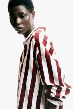 Camisa oversize en mezcla de lino - H&m фото 2