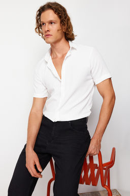 TRENDYOL MAN Haki Regular Fit K?sa Kol Yazl?k Dokulu Burumcuk Orme Gomlek TMNSS23GO00055 - Trendyolmilla фото 19