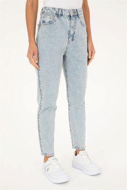 Брюки джинсовые женские U.S. Polo Assn голубые  фото 2