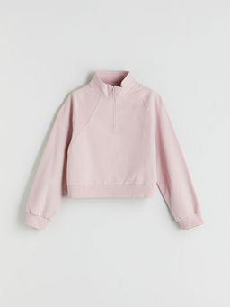Dik Yaka K?z ?ocuk Sweatshirt