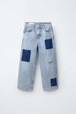 JEANS LOOSE PARCHES / Azul